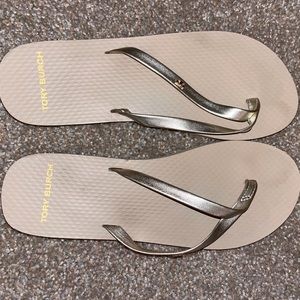 Tory Burch Metallic Flip Flops